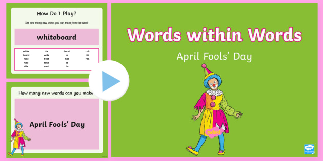 KS2 Words within Words Game April Fools' Day PowerPoint