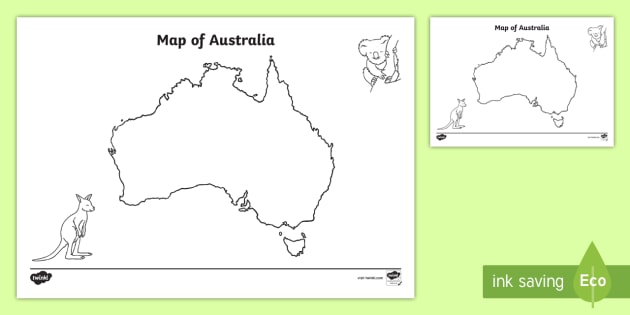 Plain Map Of Australia Australia Template | Blank Map | Geography Resource