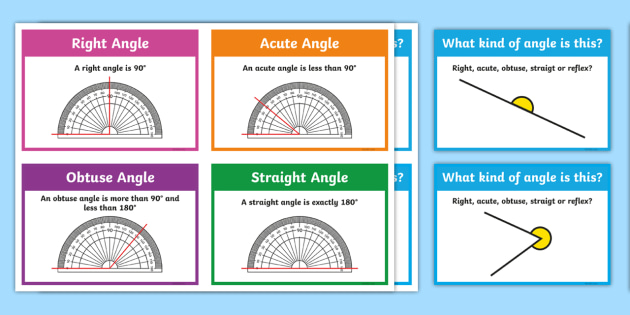 Types of Angles Flashcards, Maths, Years 0-3