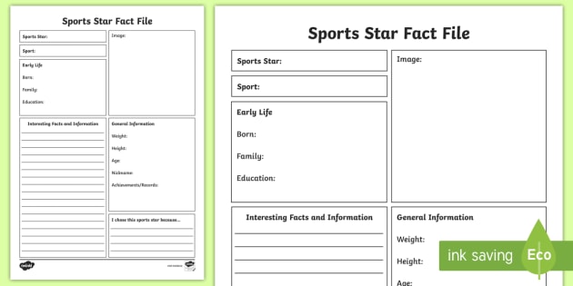 sports biography template