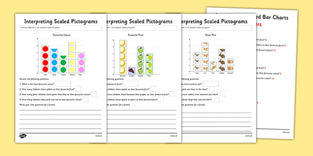 1 chart bar year Worksheet Interpreting Pictograms / Pack Activity Sheet