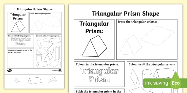 made)　Triangular　Prism　Shape　Worksheet　(teacher　Twinkl