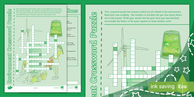 Environment Crossword Puzzle (Ages 7 -11) (Teacher-Made)