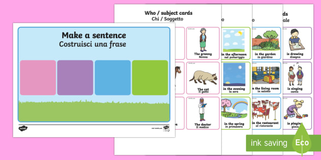 Make A Sentence English Italian Make A Sentence Who What Doing Where When