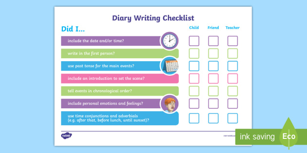 Diary writing - where are the objectives for this?