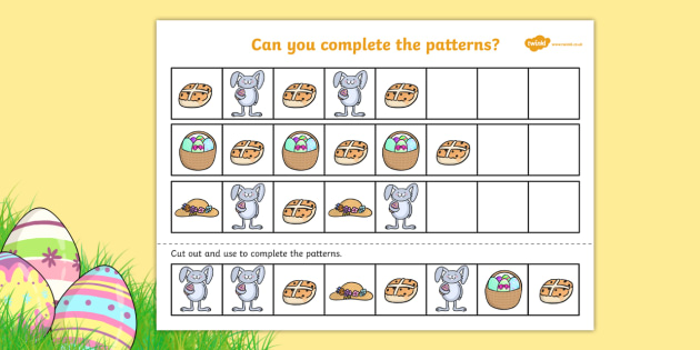 Easter Patterns Worksheet | Primary Resources (teacher made)