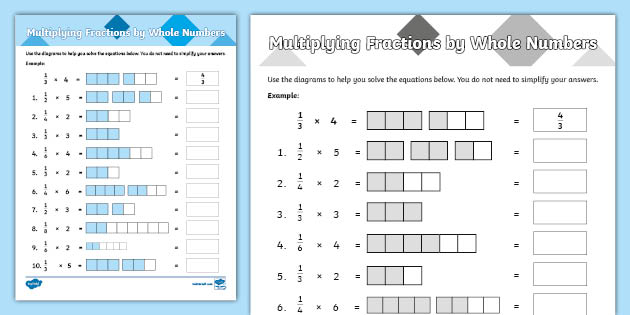 multiplying fractions worksheets visual support activity