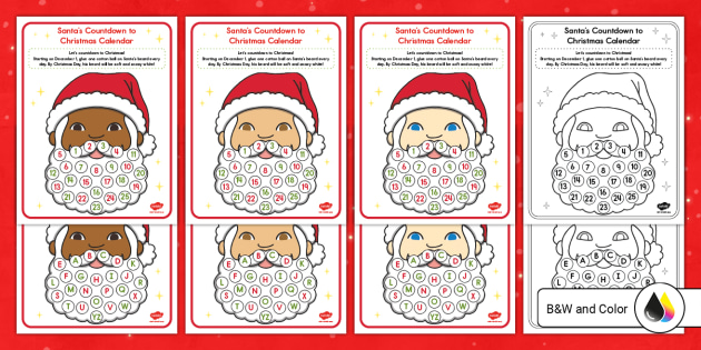 Santa's Countdown to Christmas Calendar Craft (Teacher-Made) Santa's Countdown to Christmas Calendar Craft (Teacher-Made)