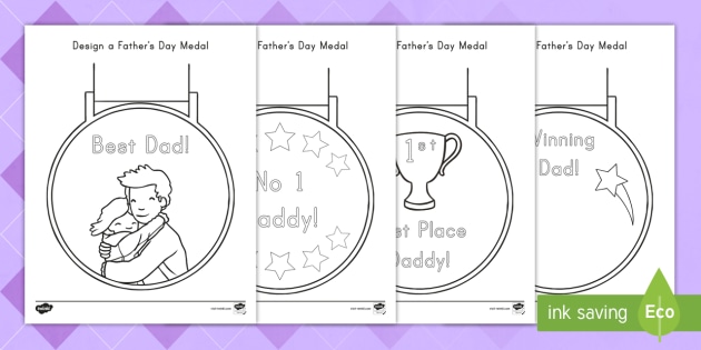 Father S Day Medal Coloring Activity Teacher Made
