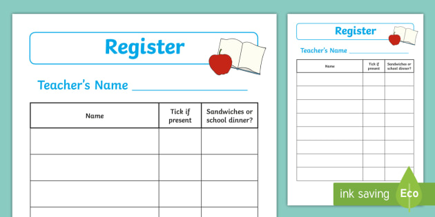 School Role Play Register Template Teaching Resources School Role Play Register Template Teaching Resources
