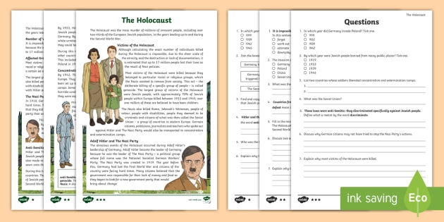 Reading Comprehension - Concentration Camps WW2 for Kids