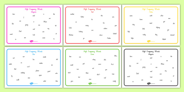 High Frequency Words Word Mat Pack (teacher made)