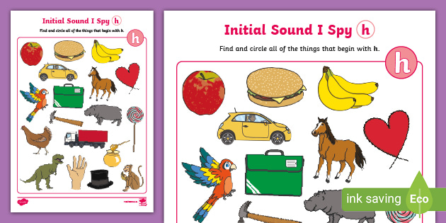 initial sounds i spy activity letter h teacher made
