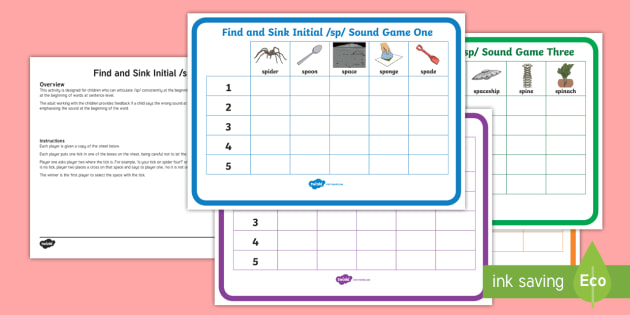 Find And Sink Sp Sound Game Teacher Made