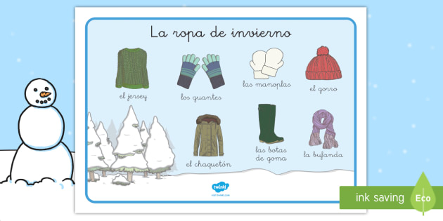 Tapiz de vocabulario: La ropa de invierno (professor feito)