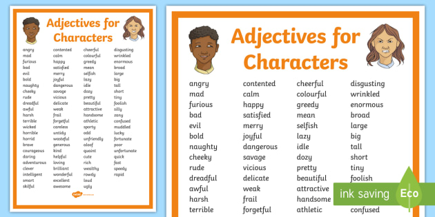 Character adjectives