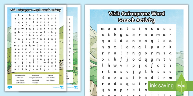 FREE! - Visit Cairngorms Word Search Activity Sheets | For Kids