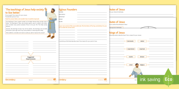 The Teachings of Jesus Worksheet / Worksheets - Secondary - RE