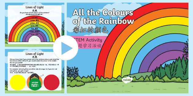 All The Colours Of The Rainbow Stem Powerpoint English Mandarin Chinese