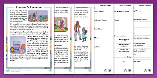 Rameena S Ramadan Differentiated Reading Comprehension Activity