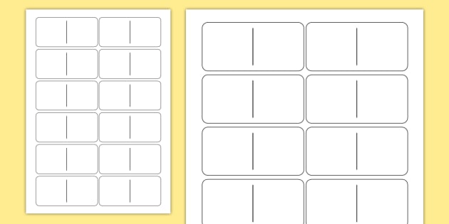 Blank Domino Template - dominoes, games, classroom games, game