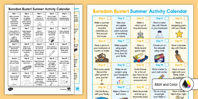 Summer Calendar Ideas | Summer Vacation | Twinkl USA