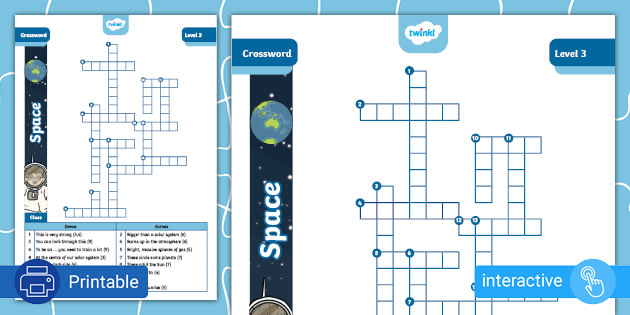 * NEW * Space Crossword - Level 3 - Twinkl - Kids Puzzles