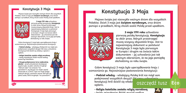 Konstytucja 3 Maja Karta Faktów Teacher Made 6135