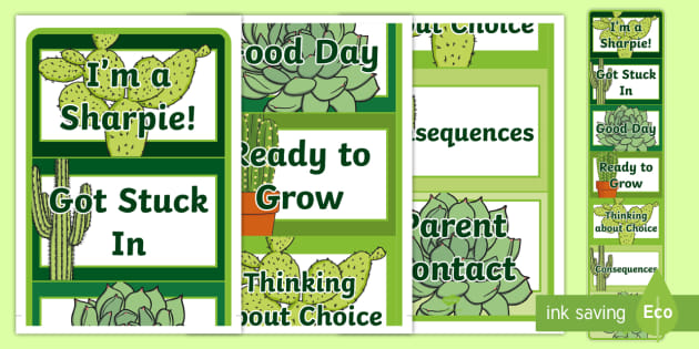 Cactus Themed Behaviour Chart Display Poster (teacher Made)