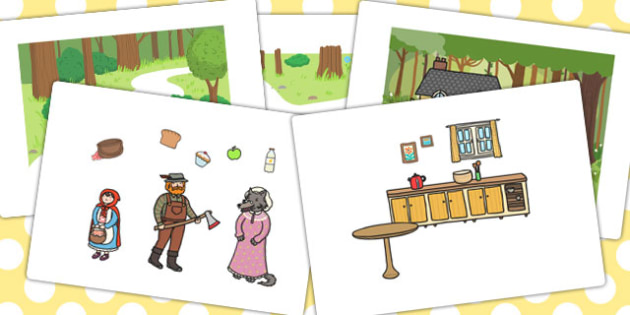 Little Red Riding Hood Pictures Story Cut Outs