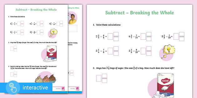 supports white rose year 5 subtracting from a mixed number