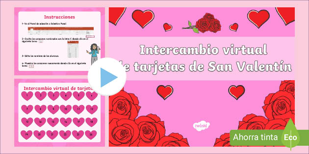 campana Efectivamente Ligadura PowerPoint: Intercambio virtual de tarjetas de San Valentín
