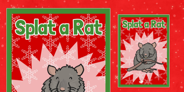 Christmas Themed Splat a Rat Poster - christmas fair, display poster