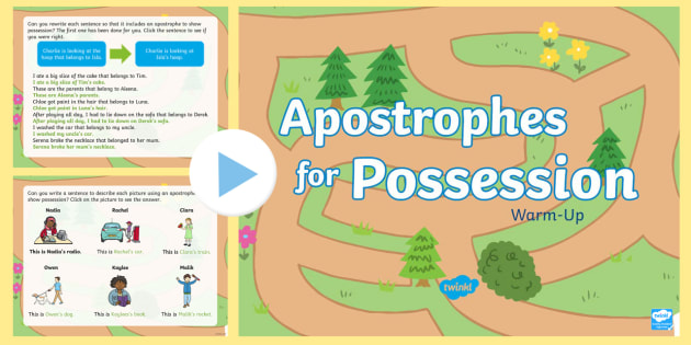 Apostrophes for Possession Warm-Up PowerPoint