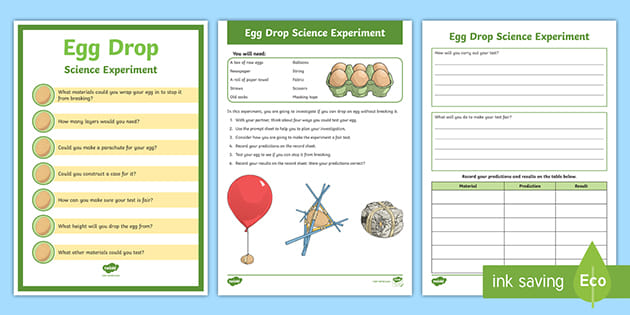 egg drop challenge stem worksheet
