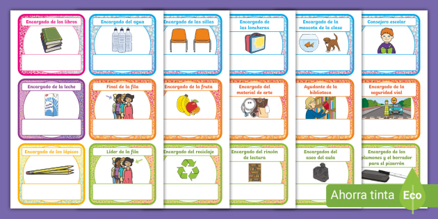 Tarjetas De Comisiones Y Encargados Teacher Made