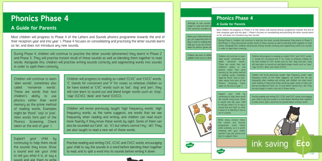 Phonics Guides For Parents Phase 4 Twinkl