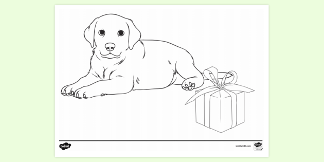 christmas puppies coloring pages