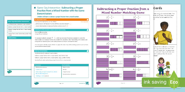 👉 Y4 Intervention: Subtracting Fractions from Mixed Numbers