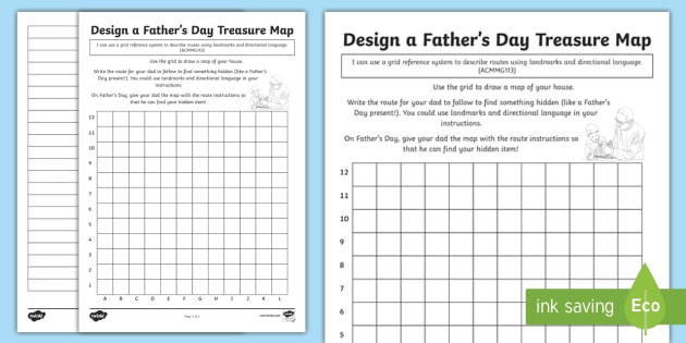 Design a Father's Day Treasure Map Worksheet / Activity ...