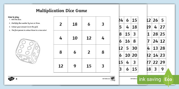 Multiplication Dice Maths Games | Twinkl Learning Resources