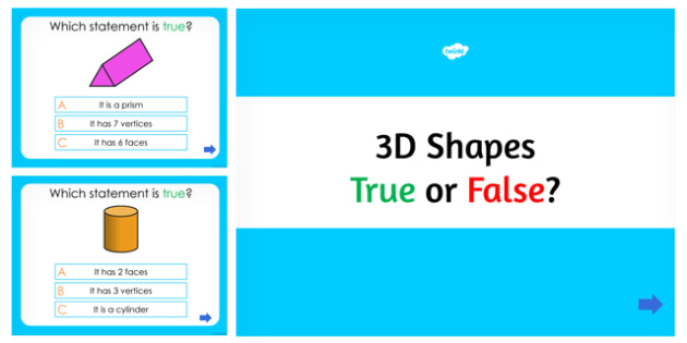 3D Shapes True or False PowerPoint Quiz