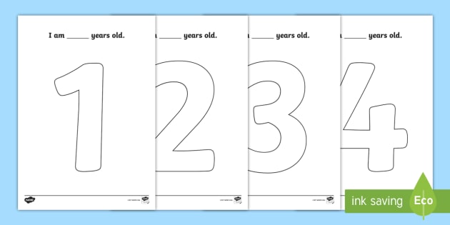 age 1 to 10 big numbers colouring pages teacher made