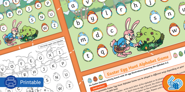 easter egg hunt alphabet board game teacher made