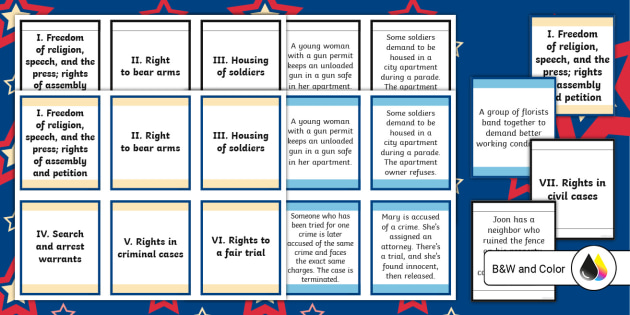 SS.7.CG.2.3 - The Bill of Rights and Amendments to the U.S. Constitution  Flashcards