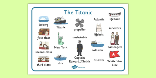 The Titanic Word Mat - The Titanic, resources, word mat, writing