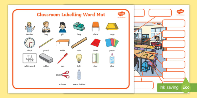 Classroom Labeling Worksheet (teacher made)