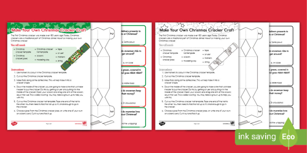 Christmas Cracker Art Activity - Grades K-3