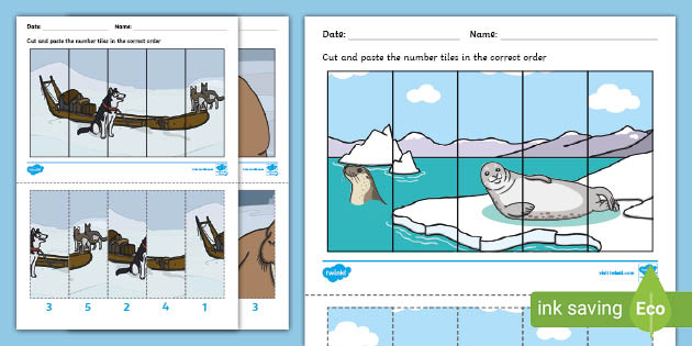 Polar Animals Number Sequencing Puzzle (teacher made)