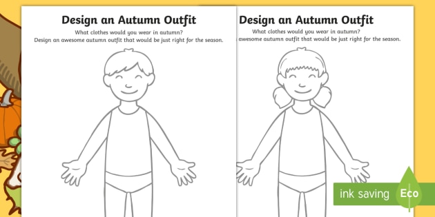 Autumn Clothes Outfit Drawing Worksheet Worksheet Pack Worksheet